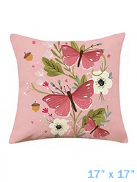 Butterfly and Flower Print Cushion & Filler